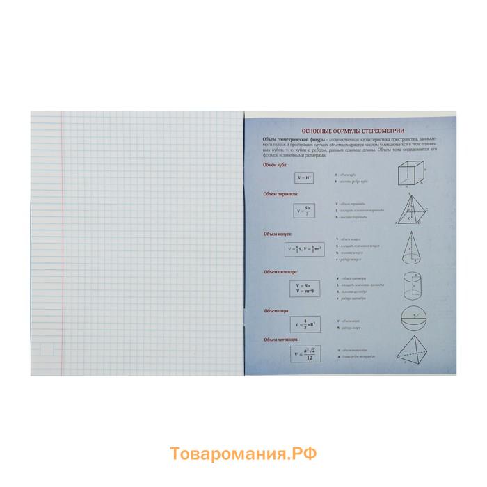 Тетрадь предметная Calligrata "Фото", 48 листов в клетку Геометрия, со справочным материалом, обложка мелованный картон, блок офсет