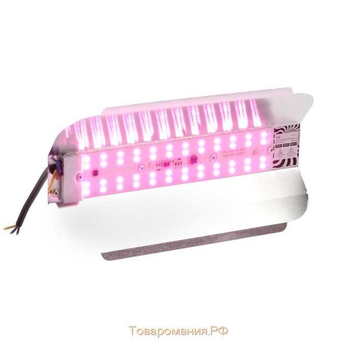 Фитопрожектор светодиодный СДО09-50, 50 Вт, IP65, 220 В, мультиспектр., бескорпусный