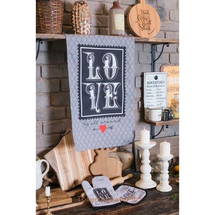 Полотенце «» Love is all around, 40×67 см, 100% хлопок, саржа 190 г/м²
