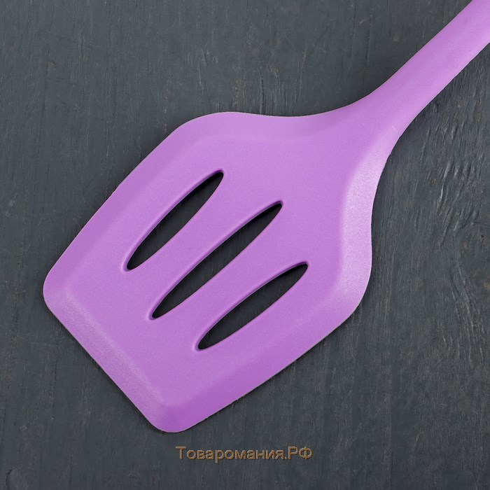 Лопатка с прорезями «Фиалка», 29,5 см, цвет фиолетовый