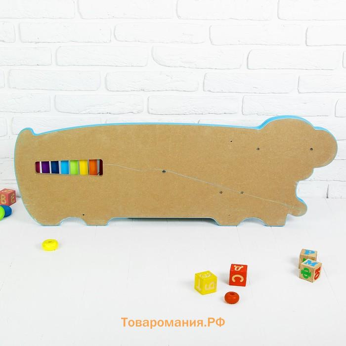 Бизиборд «Слоник», 91×32×5 см, крепится на стену