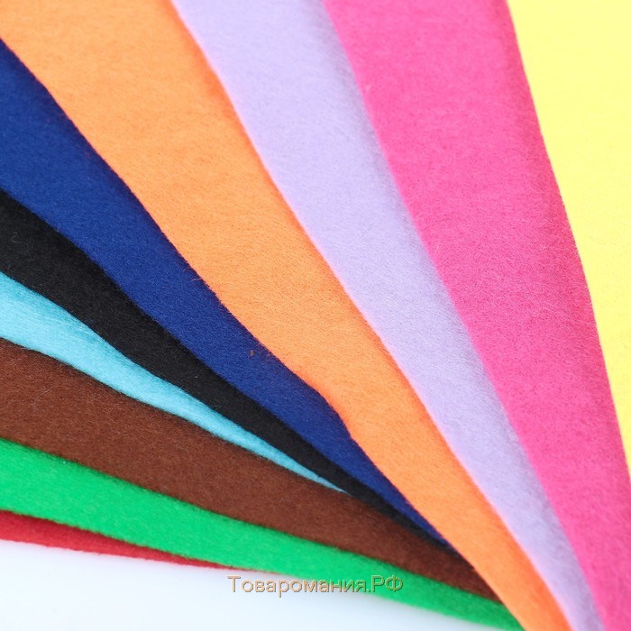 Набор цветного фетра, толщина-1 мм, формат А3, 10 цветов