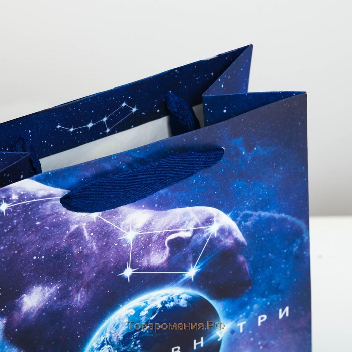 Пакет подарочный вертикальный, упаковка, «Космос внутри», MS 18 х 23 х 10 см