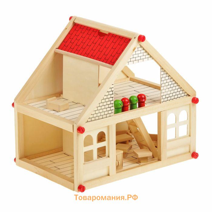 Домик кукольный с мебелью, 4 фигурки, 39 элементов