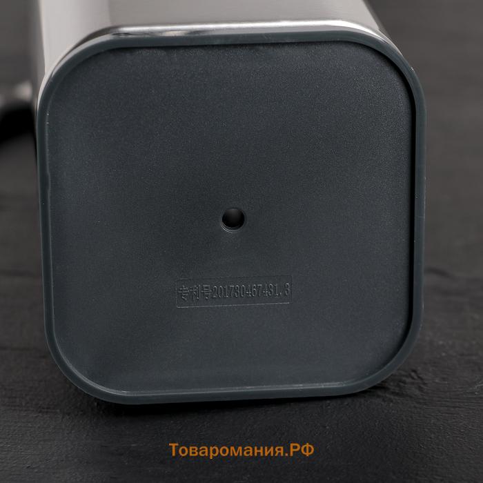 Подставка для ножей и ножниц Magistro «Металлик», 10×10×23 см, серебристая