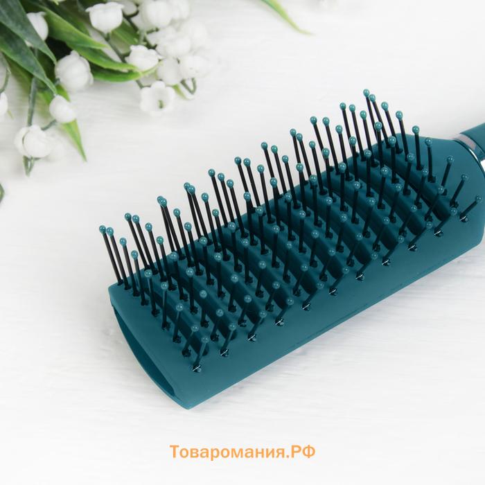 Расчёска массажная, вентилируемая, 5.5×23(±1) см, зелёная