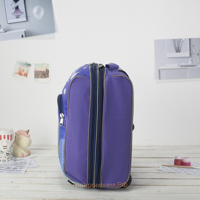 Чемодан детский 34 л (XS), Sacvoyage, отдел на молнии, цвет сиреневый