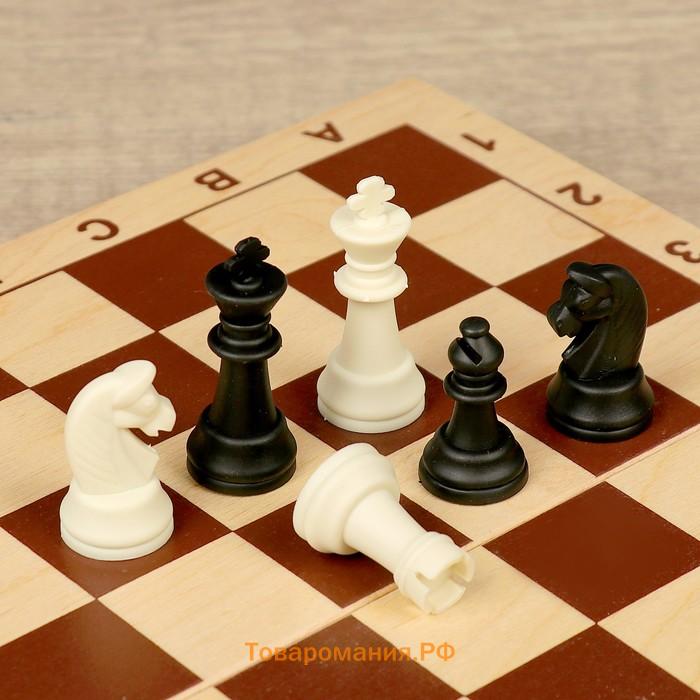 Шахматные фигуры, пластик, король 6,2 см, пешка 3,5 см
