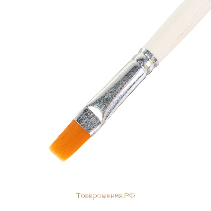Кисть для рисования, Синтетика Плоская №10 (ширина обоймы 10 мм; длина волоса 13 мм), деревянная ручка, Calligrata