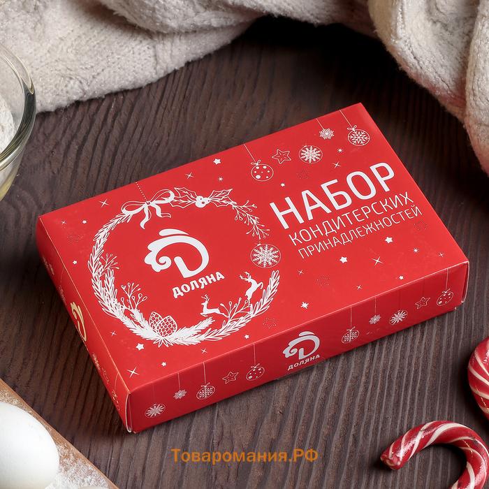 Формы для печенья  «Новогодняя», набор 6 предметов: форма для выпечки, вырубки 5 шт.