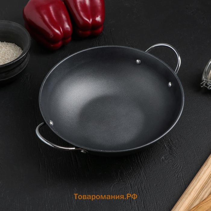 Сковорода-Wok «Мини», 1.4 л, d=20 см, антипригарное покрытие, чёрная