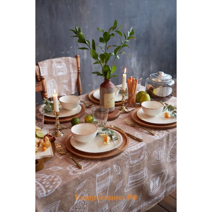 Скатерть "" Cup of tea 110х144 см, 100% хлопок, 164 г/м2