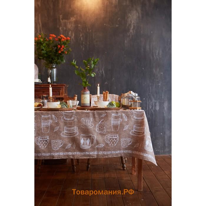 Скатерть "" Cup of tea 110х144 см, 100% хлопок, 164 г/м2