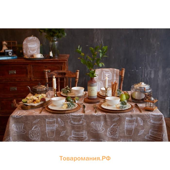 Скатерть "" Cup of tea 110х144 см, 100% хлопок, 164 г/м2
