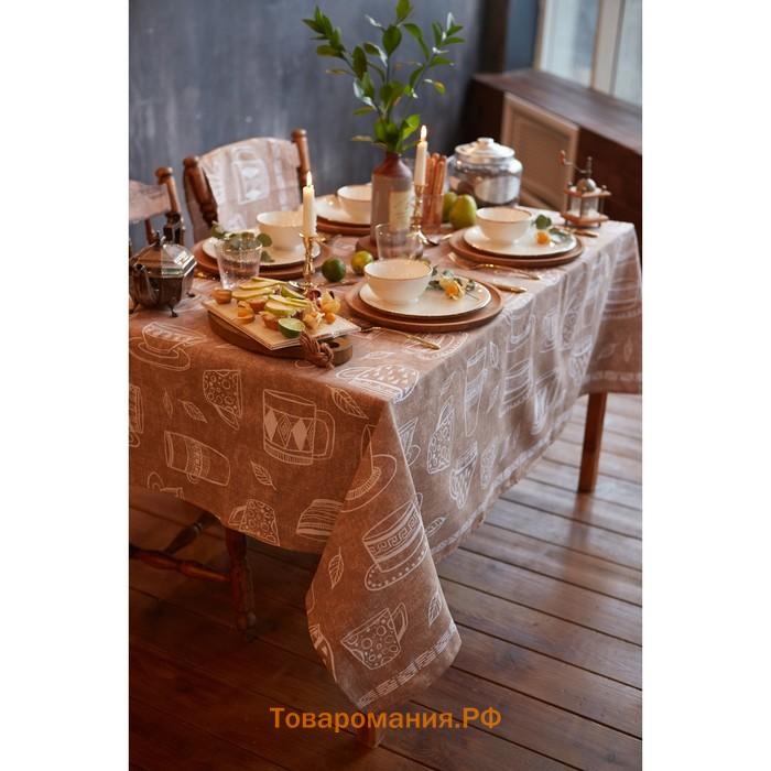 Скатерть "" Cup of tea 110х144 см, 100% хлопок, 164 г/м2