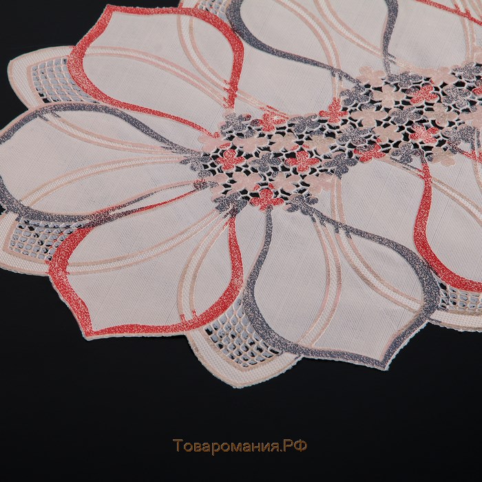 Салфетка ажурная для стола «Цветок», 45×30 см, цвет белый