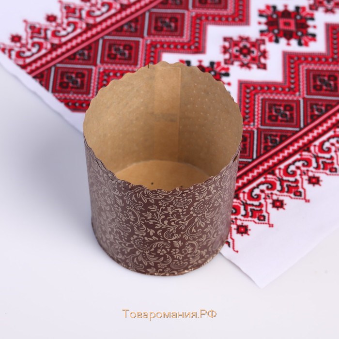 Форма бумажная для кулича "Флора" 90 x 90 мм