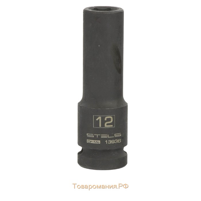 Головка ударная Stels 13936, 12 мм, 1/2", CrMo, шестигранная, удлиненная