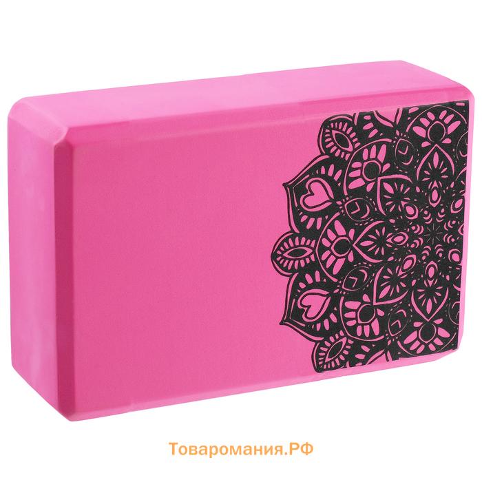 Блок для йоги Sangh, 23×15×8, цвет розовый