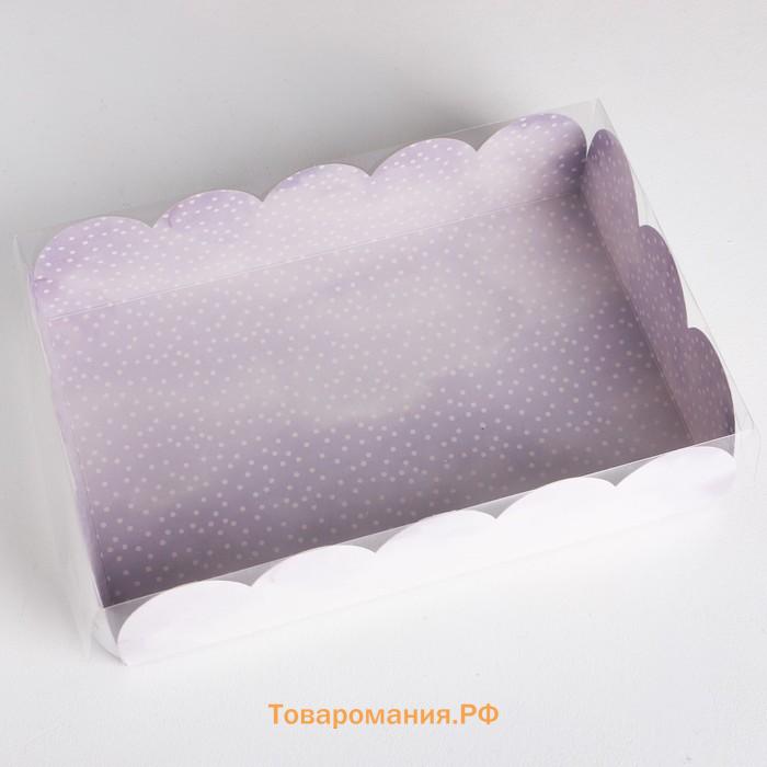 Коробка для печенья, кондитерская упаковка с пластиковой крышкой, Just for you, 20 х 30 х 8 см