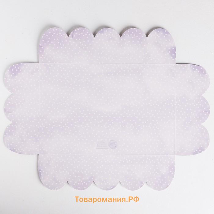 Коробка для печенья, кондитерская упаковка с пластиковой крышкой, Just for you, 20 х 30 х 8 см