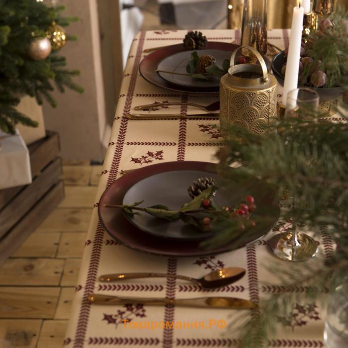 Скатерть новогодняя "" Merry Christmas 146х110+/- 3см, 100%хл, рогожка 164 г/м2