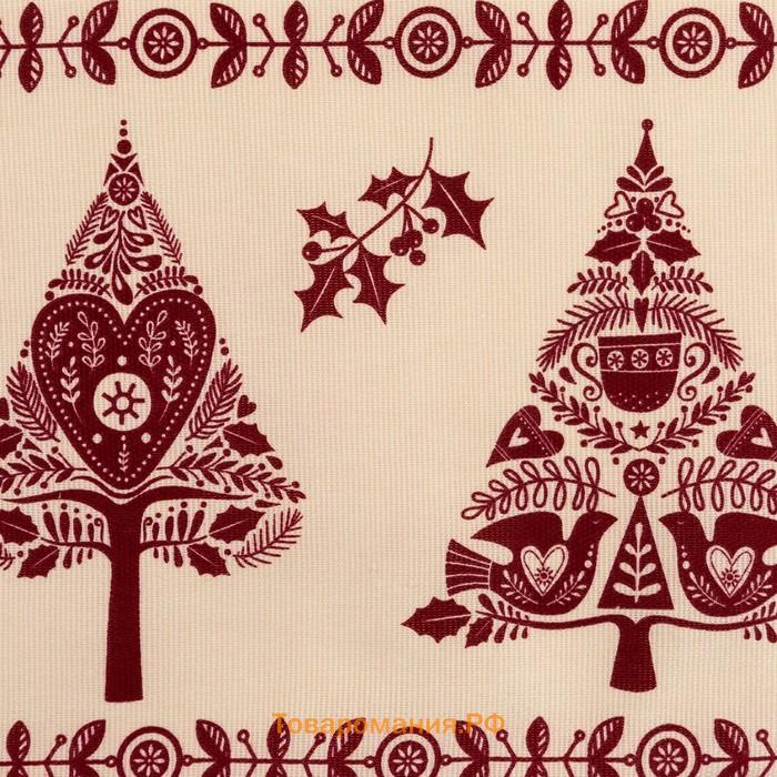 Скатерть новогодняя "" Merry Christmas 146х110+/- 3см, 100%хл, рогожка 164 г/м2