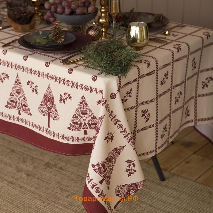 Скатерть новогодняя "" Merry Christmas 146х110+/- 3см, 100%хл, рогожка 164 г/м2
