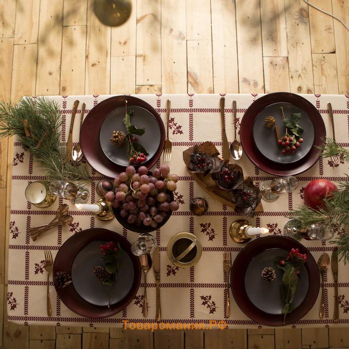 Скатерть новогодняя "" Merry Christmas 146х110+/- 3см, 100%хл, рогожка 164 г/м2