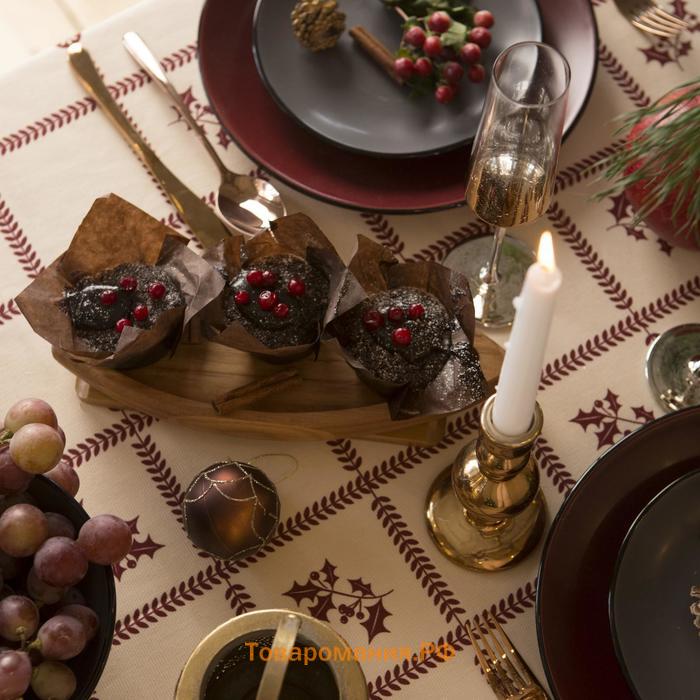 Скатерть новогодняя "" Merry Christmas 146х110+/- 3см, 100%хл, рогожка 164 г/м2