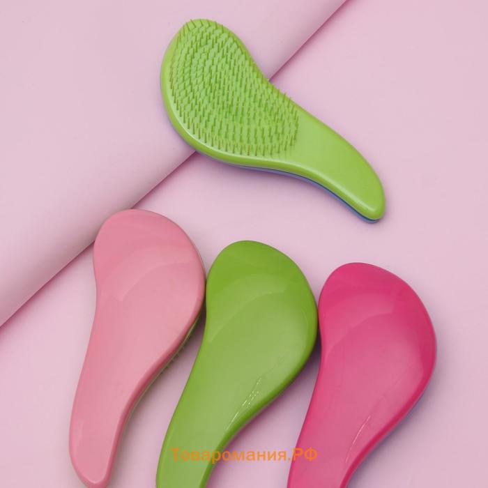 Расчёска массажная, 5,5 × 15 см, PVC коробка, цвет МИКС