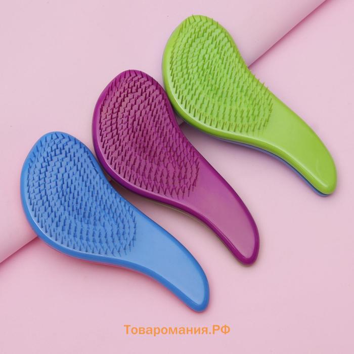 Расчёска массажная, 5,5 × 15 см, PVC коробка, цвет МИКС