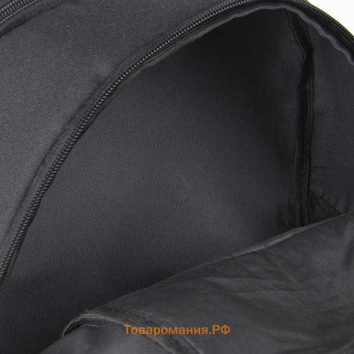 Рюкзак молодёжный, RISE, 2 отдела на молниях, 2 боковых кармана, цвет чёрный/коричневый