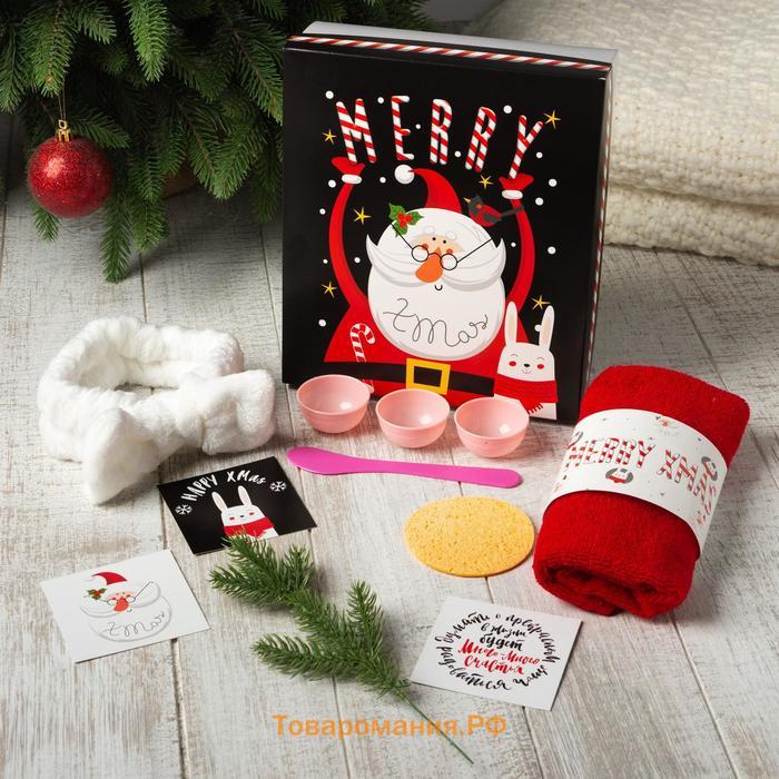 Подарочный набор новогодний "Merry x-mas" полотенце и аксессуары