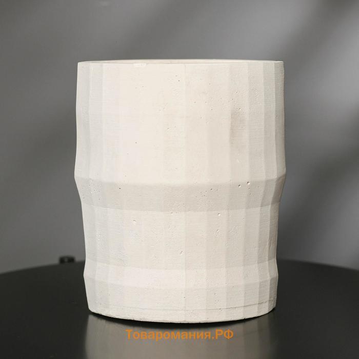 Кашпо полигональное «Голова», цвет белый, 18 × 20 см