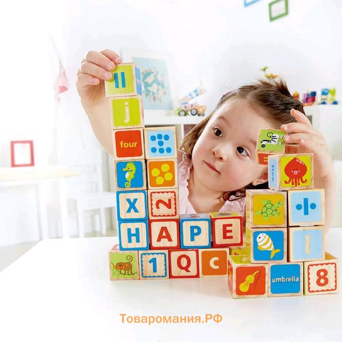 Кубики детские «ABC» деревянные, 24 детали