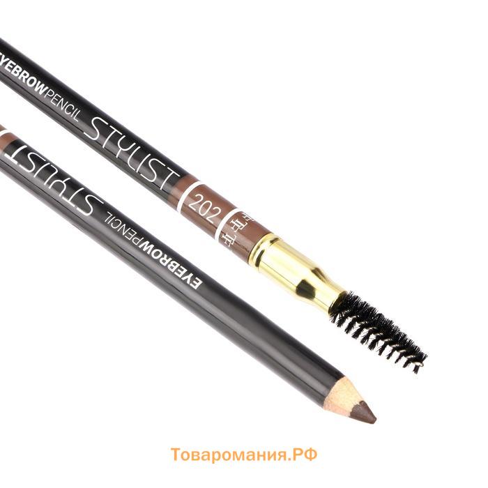 Карандаш для бровей TF Eyebrow Pencil Stylist со щёточкой, тон №202 русый