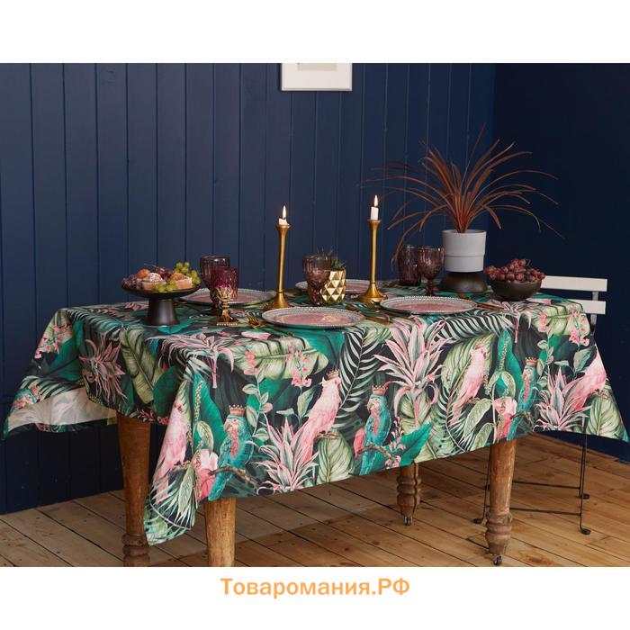 Скатерть "" Tropical parrots 149х220см, 100% хлопок, саржа 190 г/м2