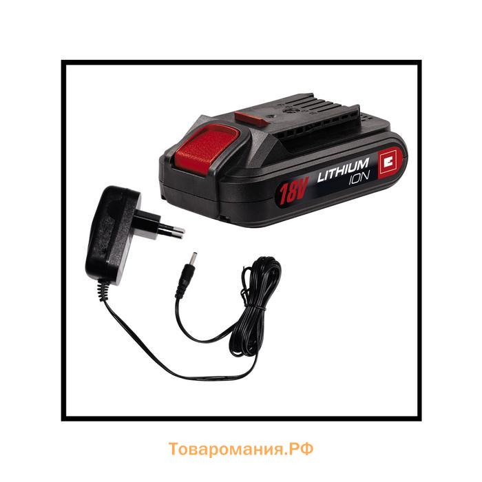 Дрель-шуруповерт Einhell TC-CD 18-2 Li, 18 В, 350-1250 об/мин, 38 Нм, 10 мм, 1.5 Ач, 3-5 ч