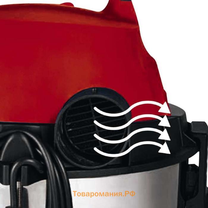 Пылесос строительный Einhell TC-VC 1820 S, 1250 Вт, нерж сталь 20 л, 1.5 м , d=36 мм