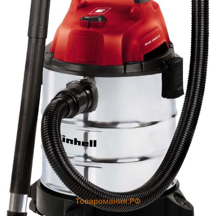 Пылесос строительный Einhell TC-VC 1820 S, 1250 Вт, нерж сталь 20 л, 1.5 м , d=36 мм