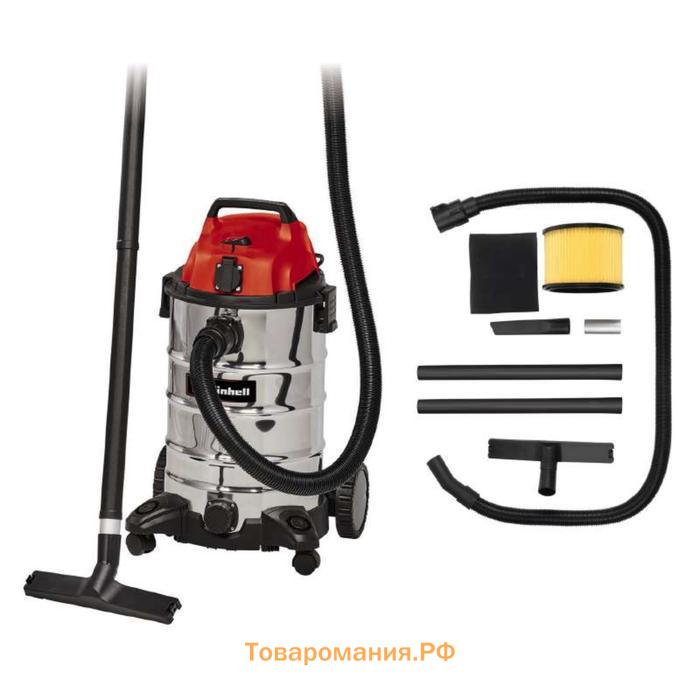 Пылесос строительный Einhell TC-VC 1930 SA, 1500 Вт, нерж сталь 30л, 250мм, d=36мм, розетка   539600