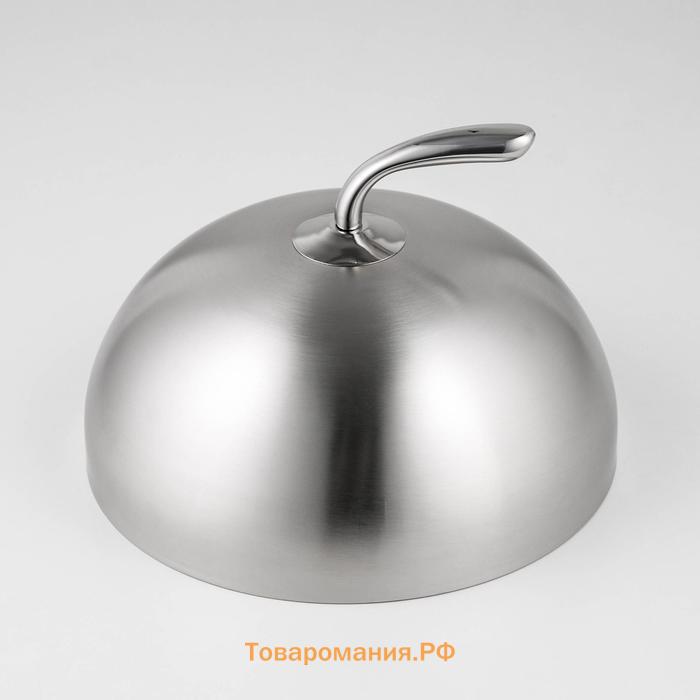 Крышка-Клош, 24×24×13.5 см, круглая, нержавеющая сталь