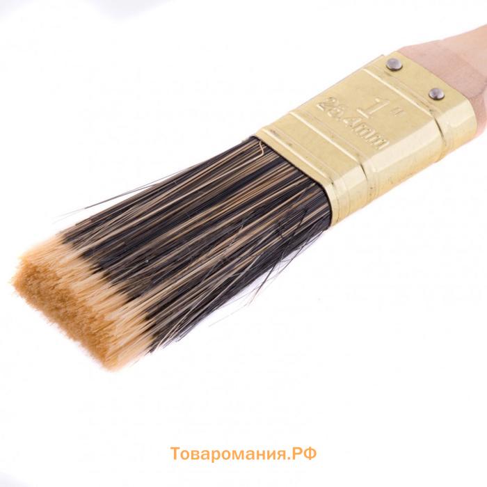 Кисть плоская MTX 83216, Golden, искусственная щетина, деревянная ручка, 1"