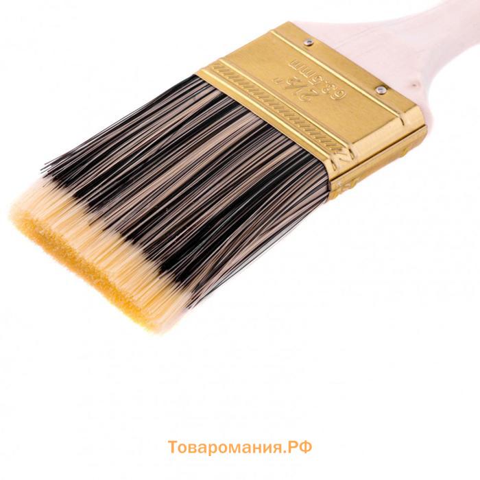 Кисть плоская MTX 83224, Golden, искусственная щетина, деревянная ручка, 2,5"