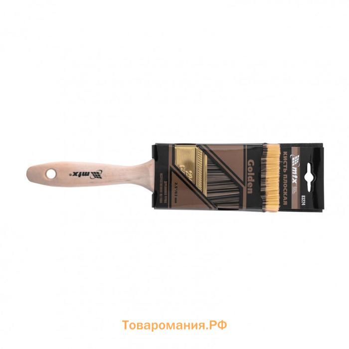 Кисть плоская MTX 83224, Golden, искусственная щетина, деревянная ручка, 2,5"