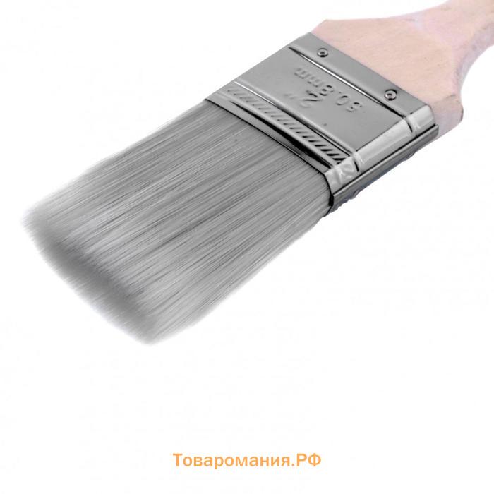 Кисть плоская MTX 83325, Platinum, искусственная щетина, деревянная ручка, 2"