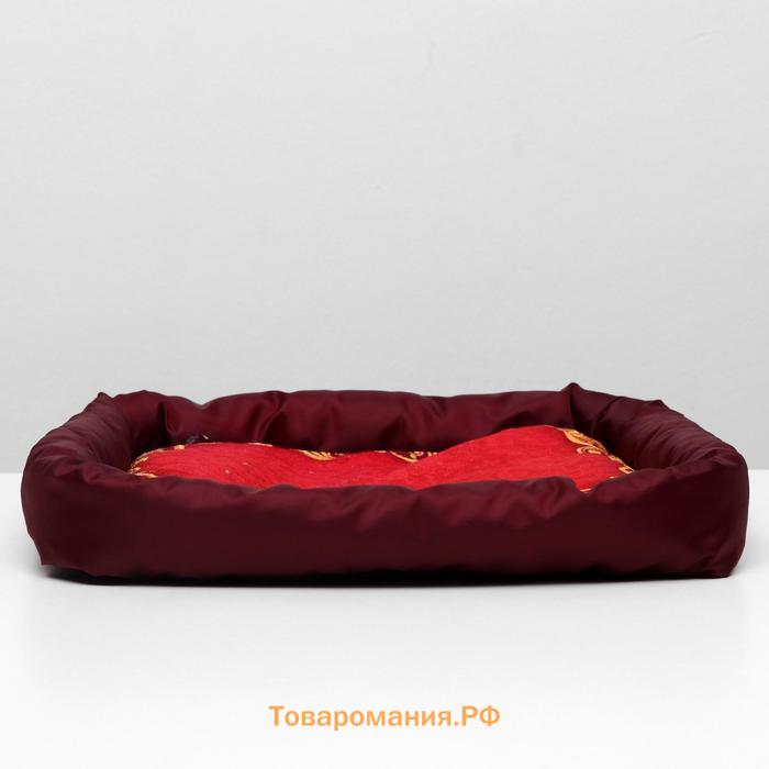 Лежанка с бортом "Узор красный", 42 х 42 х 5 см