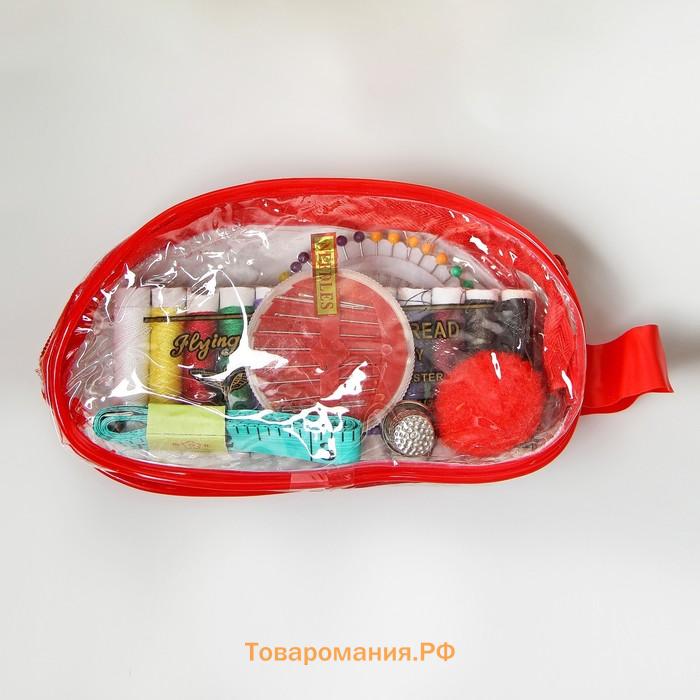 Швейный набор, 65 предметов, в сумочке ПВХ, МИКС