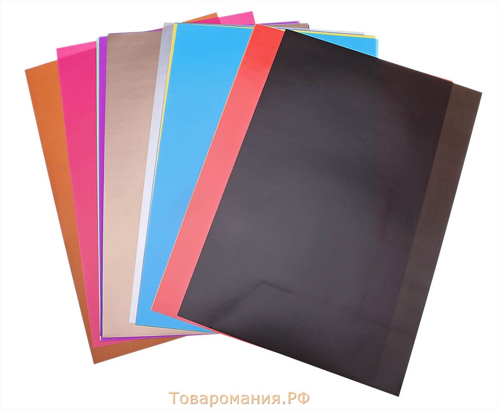 Бумага цветная А4, 20 листов, 20 цветов HOBBY TIME №1, металлик + флуоресцентный, 115 г/м2, в папке